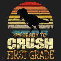 Ready To Crush First Grade 1st Day Of School Dinosaur Gift Beanie thumb 2