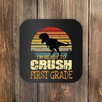 Ready To Crush First Grade 1st Day Of School Dinosaur Gift Coaster thumb 0