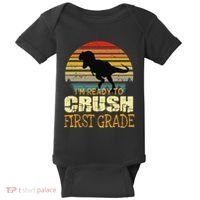 Ready To Crush First Grade 1st Day Of School Dinosaur Gift Baby Bodysuit thumb 0