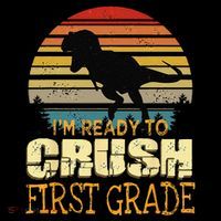 Ready To Crush First Grade 1st Day Of School Dinosaur Gift Tank Top thumb 6