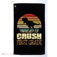 Ready To Crush First Grade 1st Day Of School Dinosaur Gift Golf Towel thumb 0