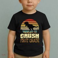 Ready To Crush First Grade 1st Day Of School Dinosaur Gift Toddler T-Shirt thumb 2