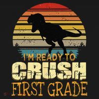 Ready To Crush First Grade 1st Day Of School Dinosaur Gift Women's Long Sleeve Shirt thumb 2