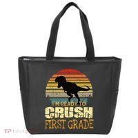 Ready To Crush First Grade 1st Day Of School Dinosaur Gift Tote Bag thumb 0