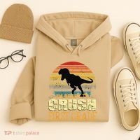 Ready To Crush First Grade 1st Day Of School Dinosaur Gift Hoodie thumb 4