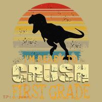 Ready To Crush First Grade 1st Day Of School Dinosaur Gift Long Sleeve Shirt thumb 2