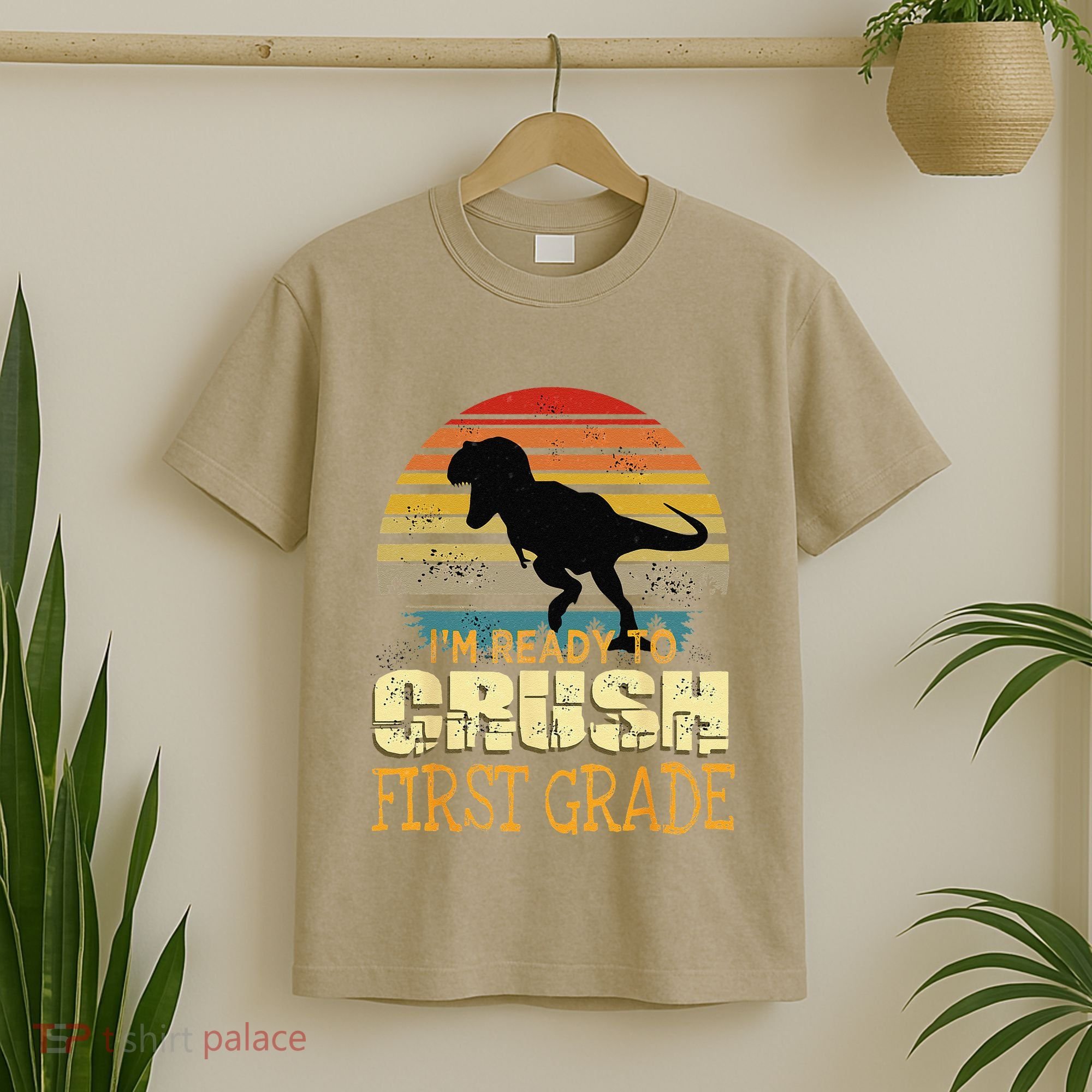 Ready To Crush First Grade 1st Day Of School Dinosaur Gift T-Shirt