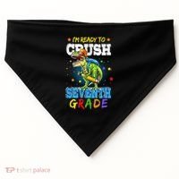 Ready To Crush Seventh Grade Dinosaur T Rex Back to School USA-Made Doggie Bandana thumb 0