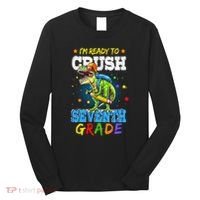 Ready To Crush Seventh Grade Dinosaur T Rex Back to School Long Sleeve Shirt thumb 0