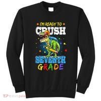Ready To Crush Seventh Grade Dinosaur T Rex Back to School Sweatshirt thumb 0