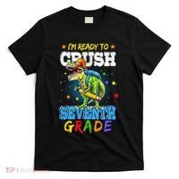 Ready To Crush Seventh Grade Dinosaur T Rex Back to School T-Shirt thumb 0