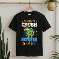 Ready To Crush Seventh Grade Dinosaur T Rex Back to School T-Shirt thumb 2