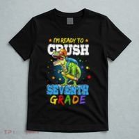 Ready To Crush Seventh Grade Dinosaur T Rex Back to School T-Shirt thumb 5