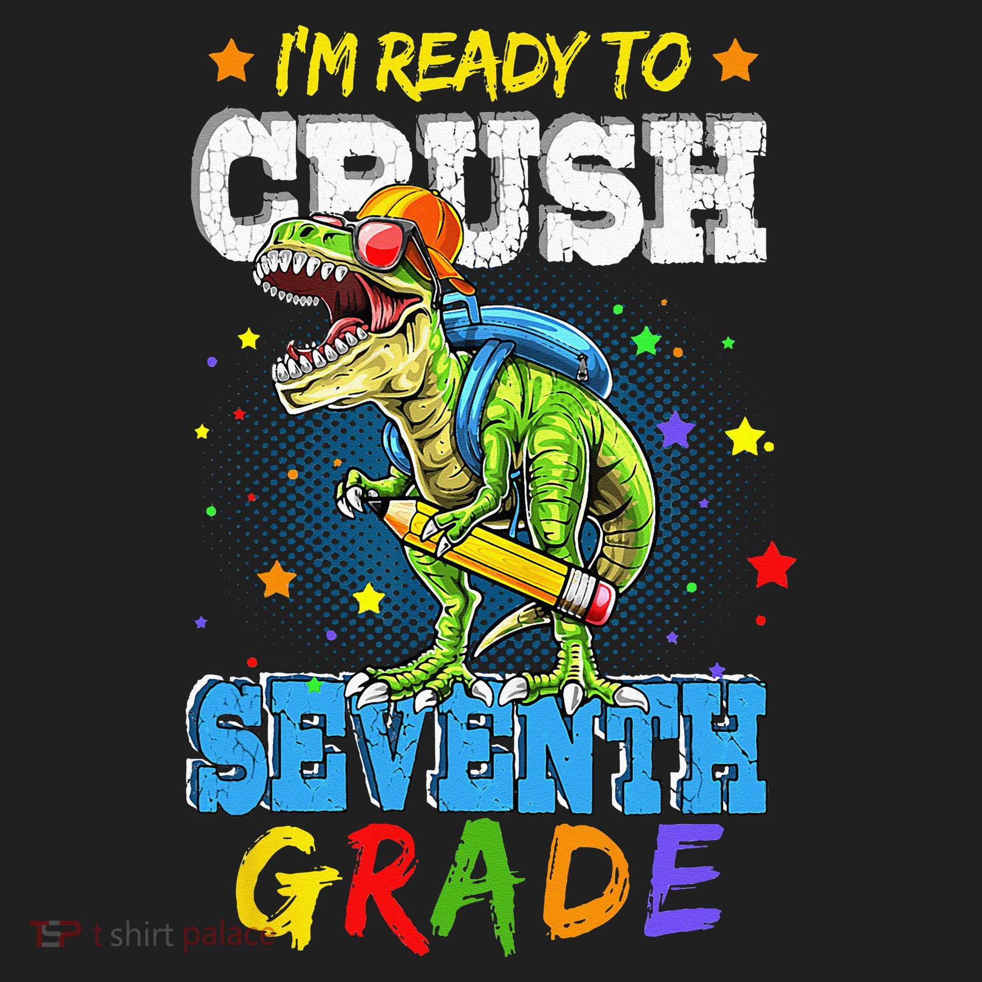 Ready To Crush Seventh Grade Dinosaur T Rex Back to School Beanie