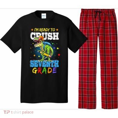 Ready To Crush Seventh Grade Dinosaur T Rex Back to School Pajama Set
