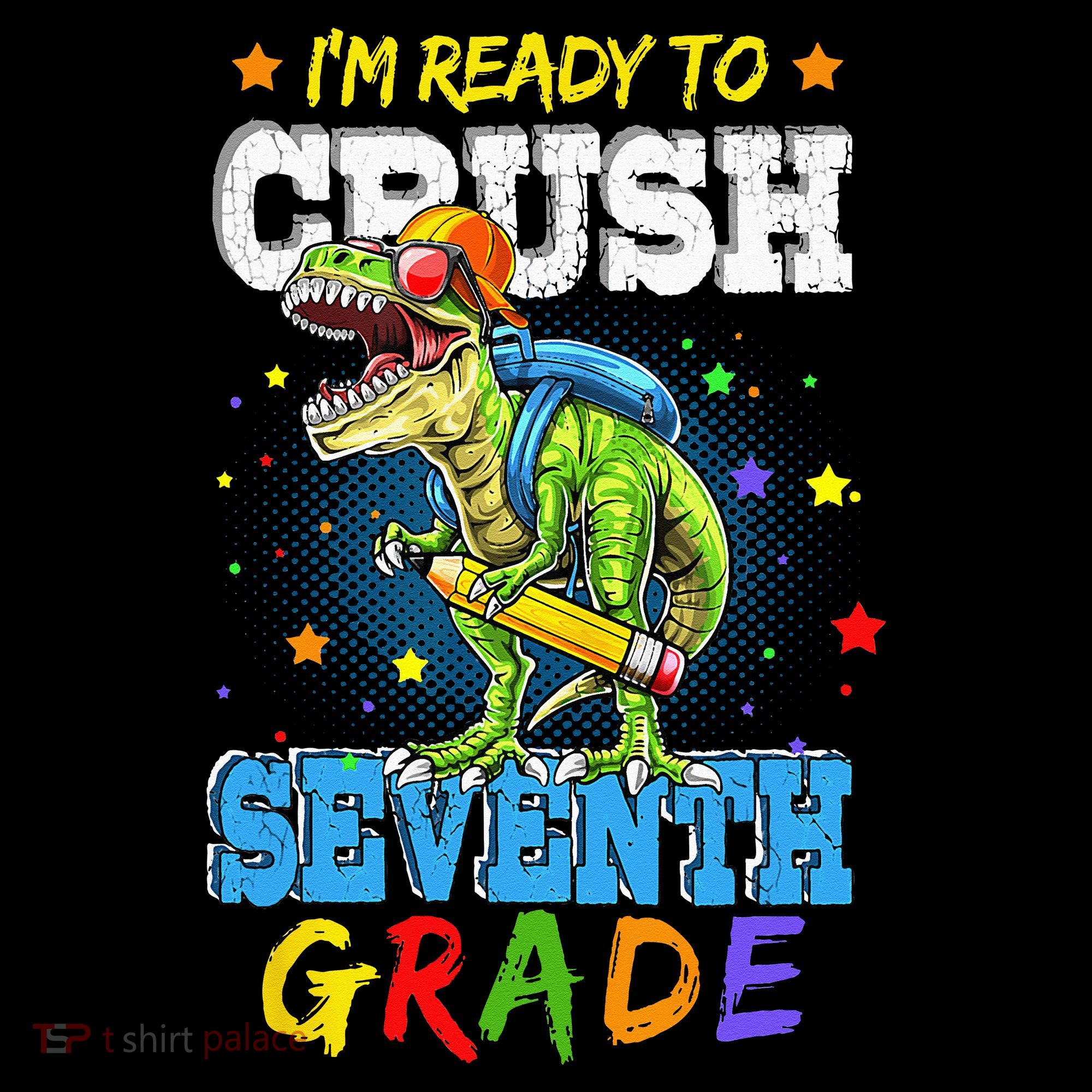 Ready To Crush Seventh Grade Dinosaur T Rex Back to School Women's Hoodie