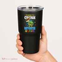 Ready To Crush Seventh Grade Dinosaur T Rex Back to School Tumbler thumb 2