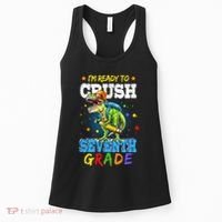 Ready To Crush Seventh Grade Dinosaur T Rex Back to School Women's Tank Top thumb 0