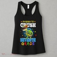 Ready To Crush Seventh Grade Dinosaur T Rex Back to School Women's Tank Top thumb 3