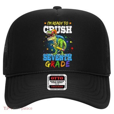 Ready To Crush Seventh Grade Dinosaur T Rex Back to School Hat