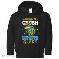 Ready To Crush Seventh Grade Dinosaur T Rex Back to School Toddler Hoodie thumb 0