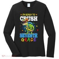 Ready To Crush Seventh Grade Dinosaur T Rex Back to School Women's Long Sleeve Shirt thumb 0