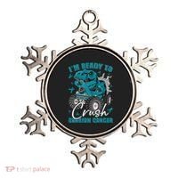 Ready To Crush Ovarian Cancer Awareness T Rex Monster Truck Ornament thumb 0