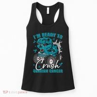 Ready To Crush Ovarian Cancer Awareness T Rex Monster Truck Women's Tank Top thumb 0