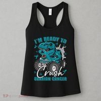 Ready To Crush Ovarian Cancer Awareness T Rex Monster Truck Women's Tank Top thumb 3