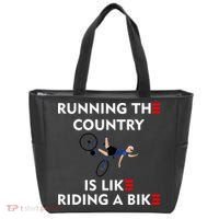 Running The Country Is Like Riding A Bike Biden Falling Meme Tote Bag thumb 0