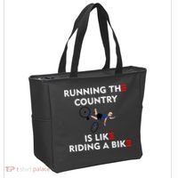 Running The Country Is Like Riding A Bike Biden Falling Meme Tote Bag thumb 2
