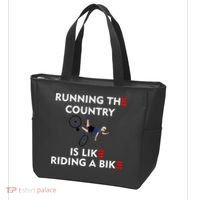 Running The Country Is Like Riding A Bike Biden Falling Meme Tote Bag thumb 3