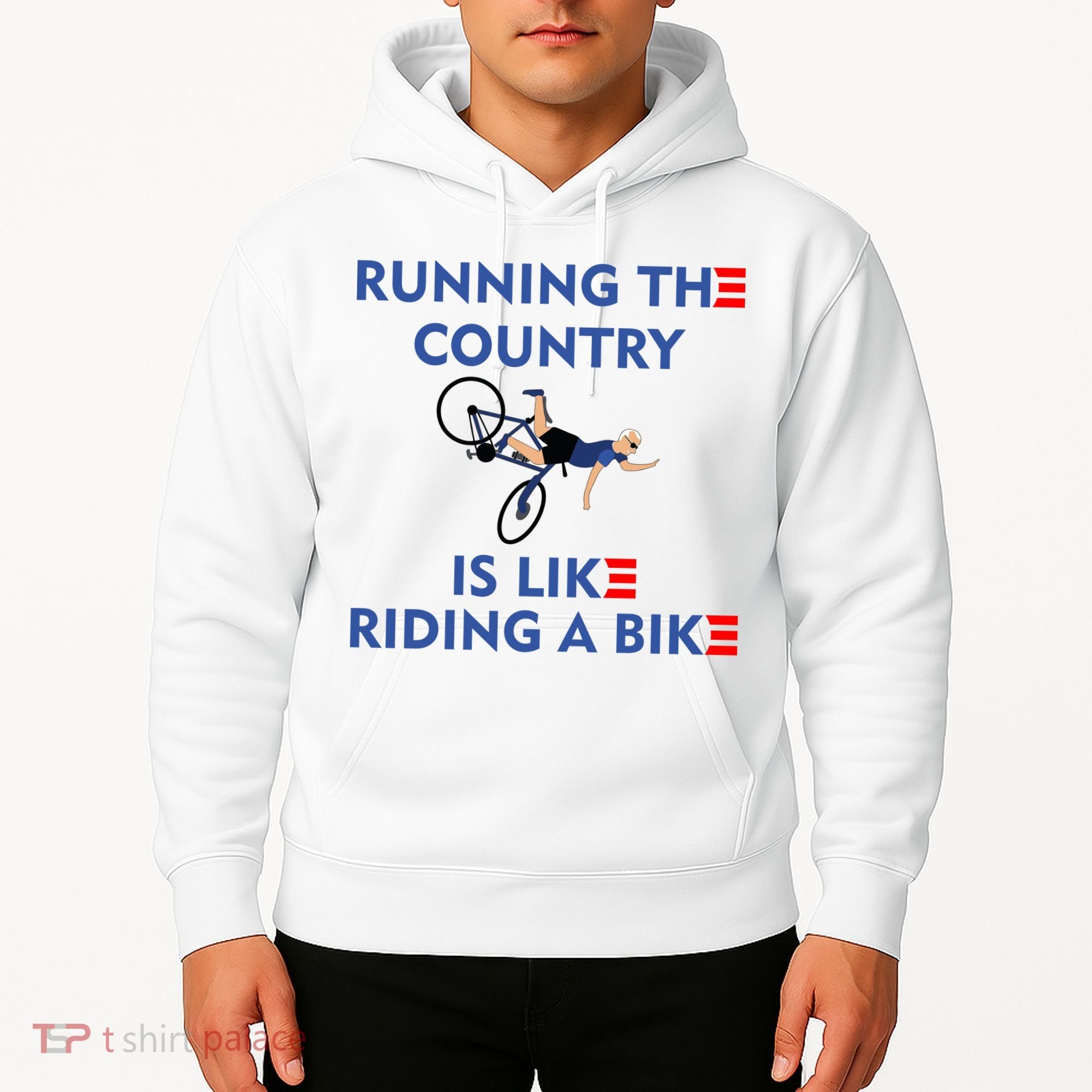 Running The Country Is Like Riding A Bike Biden Falling Meme Hoodie