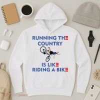 Running The Country Is Like Riding A Bike Biden Falling Meme Hoodie thumb 3