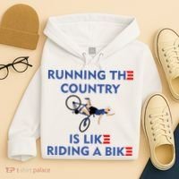 Running The Country Is Like Riding A Bike Biden Falling Meme Hoodie thumb 4