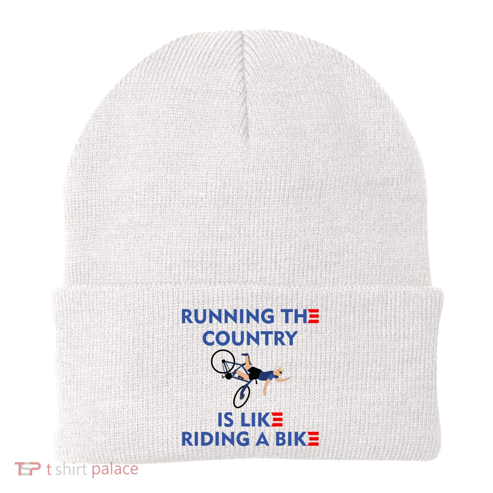 Running The Country Is Like Riding A Bike Biden Falling Meme Beanie