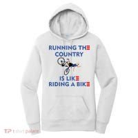 Running The Country Is Like Riding A Bike Biden Falling Meme Women's Hoodie thumb 0
