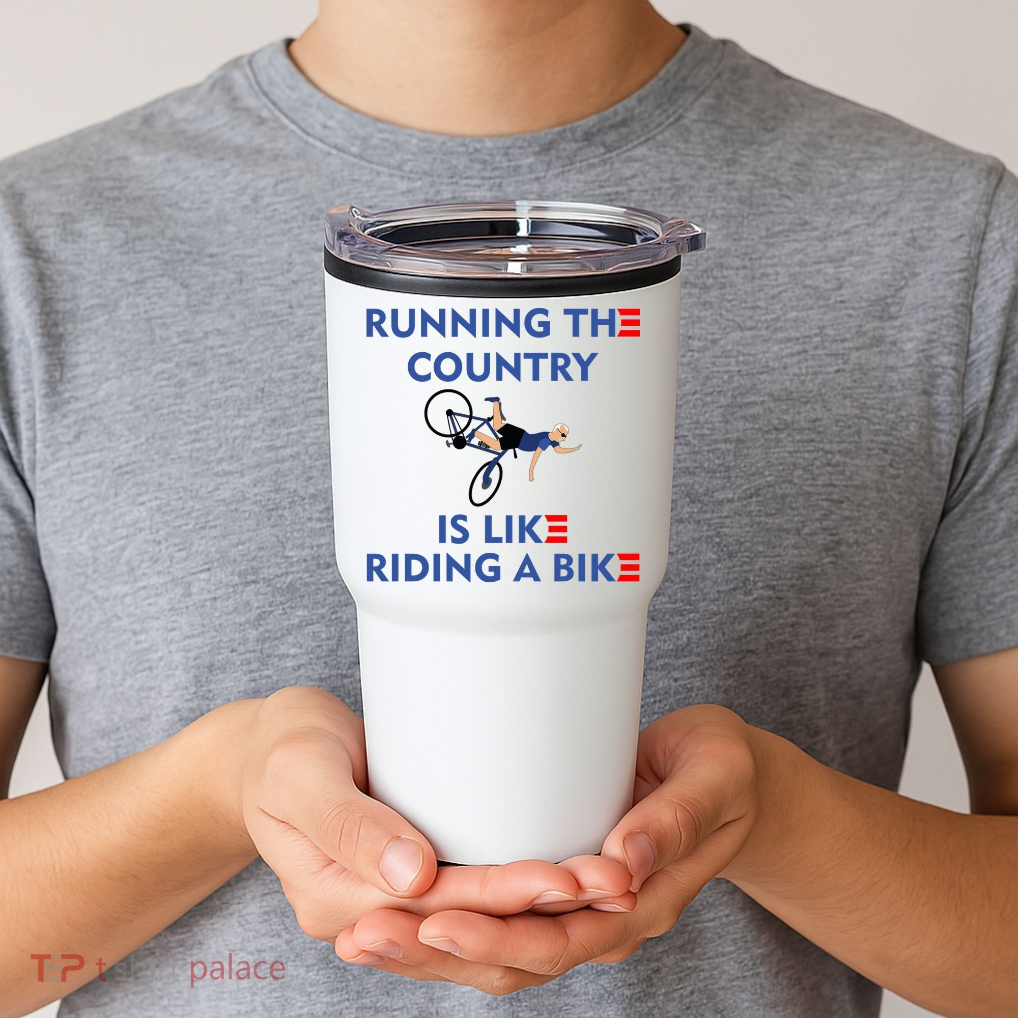 Running The Country Is Like Riding A Bike Biden Falling Meme Tumbler