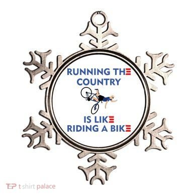 Running The Country Is Like Riding A Bike Biden Falling Meme Ornament