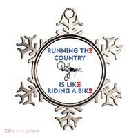 Running The Country Is Like Riding A Bike Biden Falling Meme Ornament thumb 0