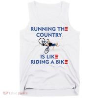 Running The Country Is Like Riding A Bike Biden Falling Meme Tank Top thumb 0