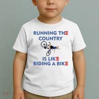 Running The Country Is Like Riding A Bike Biden Falling Meme Toddler T-Shirt thumb 2