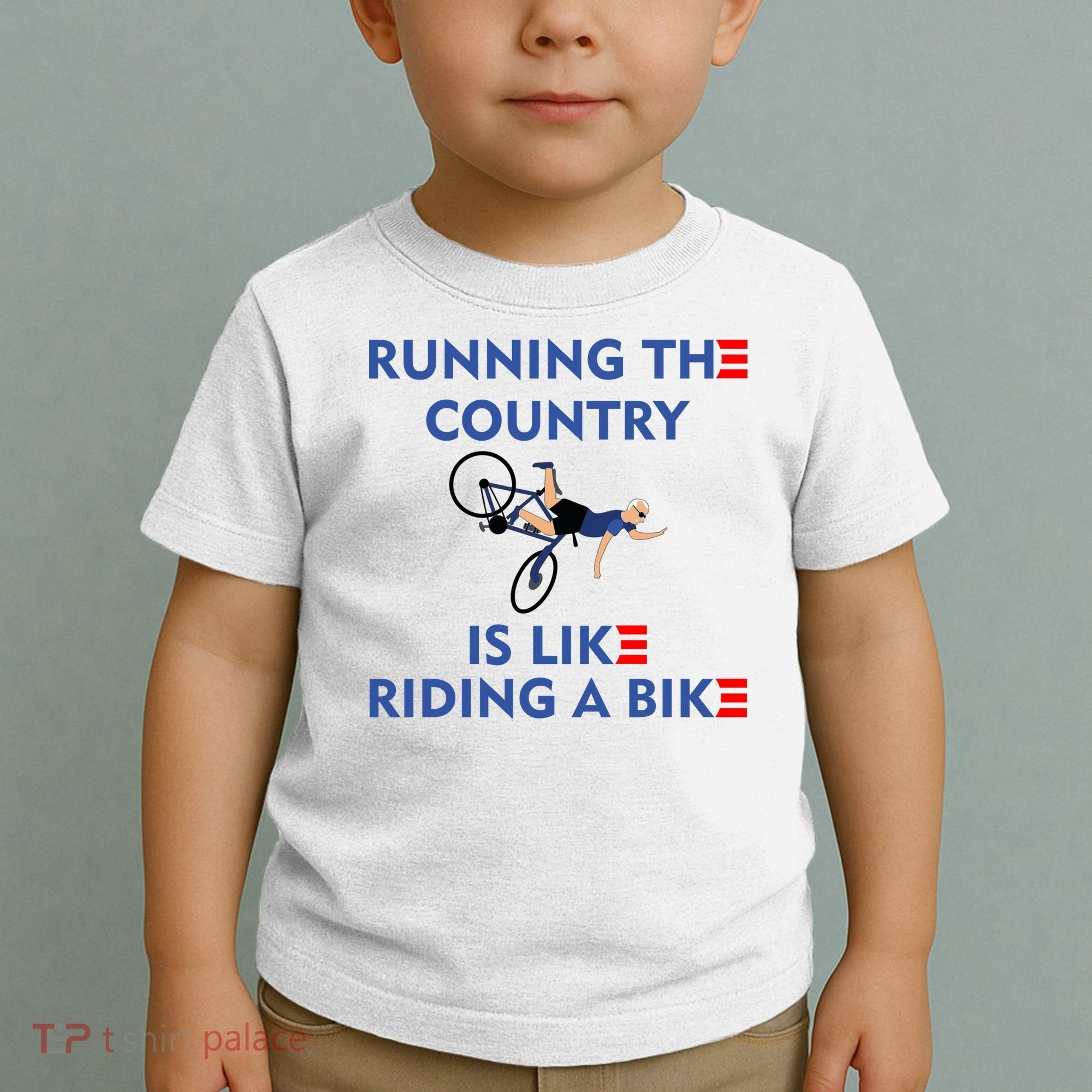 Running The Country Is Like Riding A Bike Biden Falling Meme Toddler T-Shirt