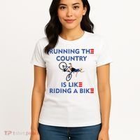 Running The Country Is Like Riding A Bike Biden Falling Meme Women's T-Shirt thumb 4