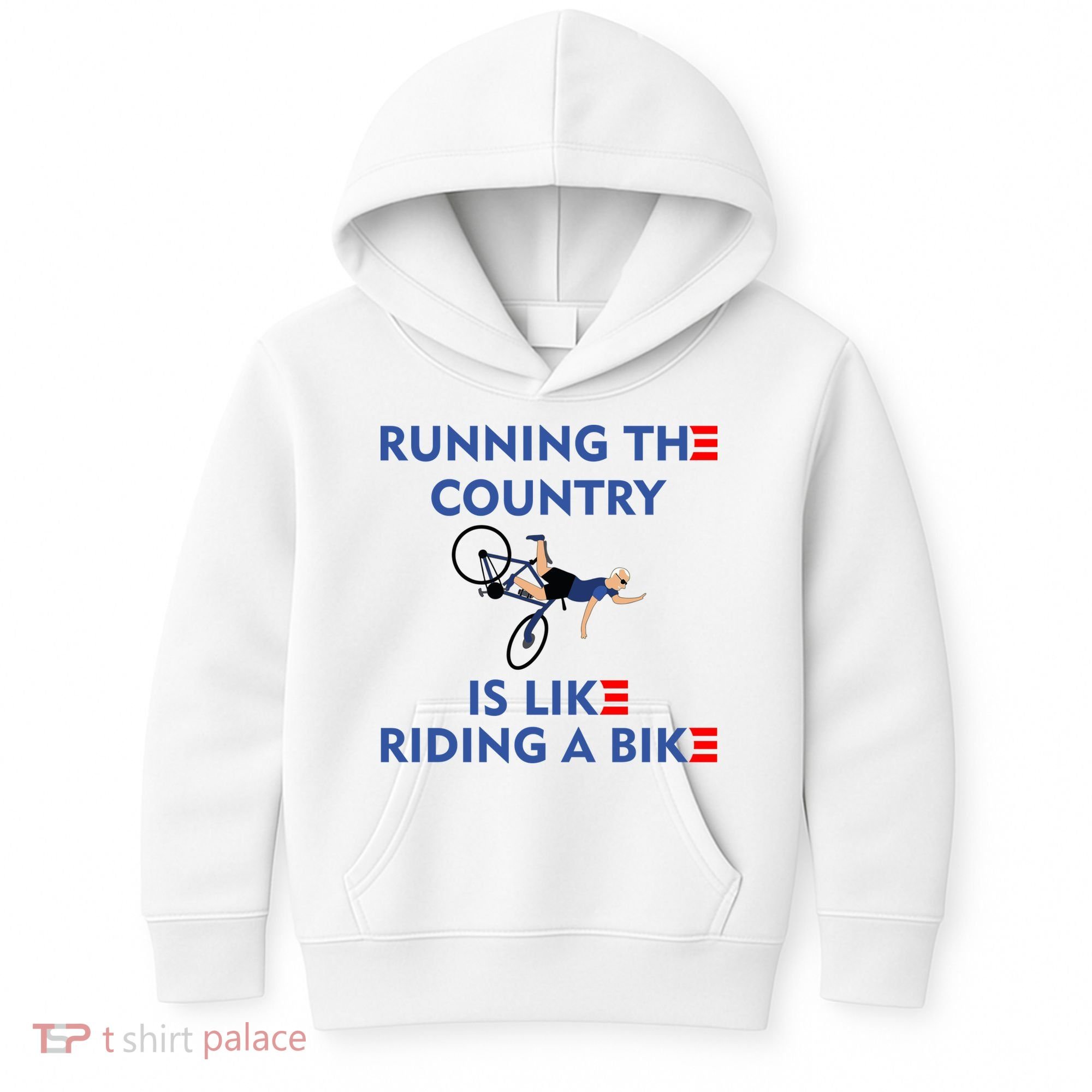 Running The Country Is Like Riding A Bike Biden Falling Meme Kids Hoodie
