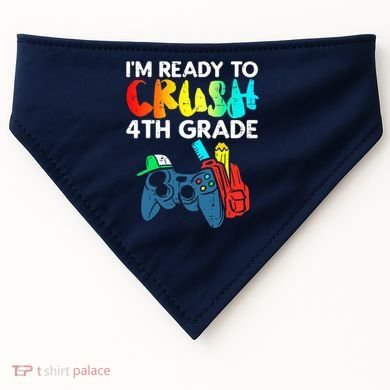 Ready To Crush 4th Grade Fourth Video Gamer First Day Boy USA-Made Doggie Bandana