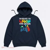 Ready To Crush 4th Grade Fourth Video Gamer First Day Boy Hoodie thumb 0