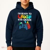 Ready To Crush 4th Grade Fourth Video Gamer First Day Boy Hoodie thumb 2