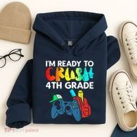 Ready To Crush 4th Grade Fourth Video Gamer First Day Boy Hoodie thumb 4