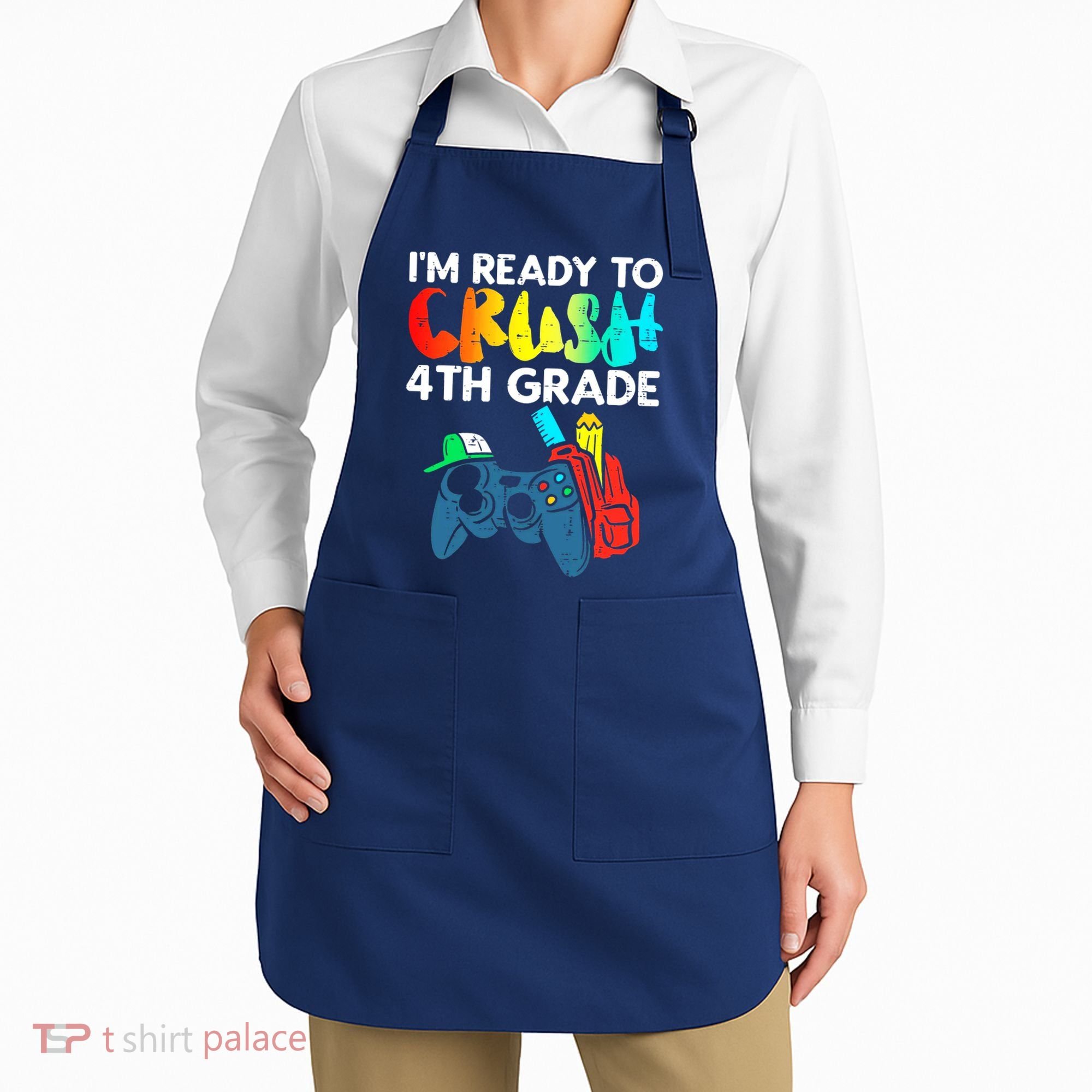 Ready To Crush 4th Grade Fourth Video Gamer First Day Boy Apron